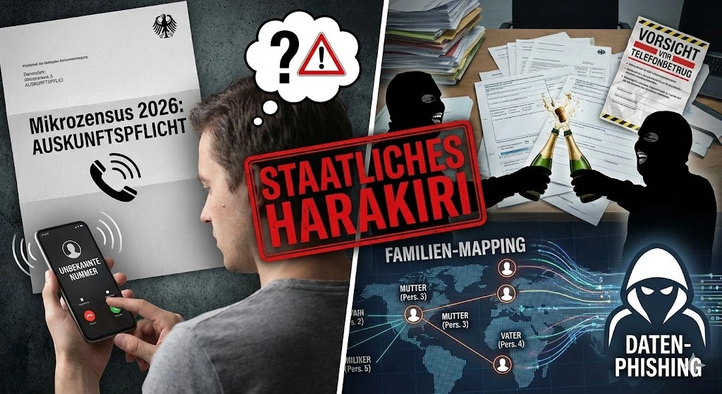 Mikrozensus 2026: Staatliches Harakiri – Warum Behörden jetzt Tür und Tor für Trickbetrüger öffnen